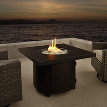 Fire Sense Clayton Propane Gas Fire Pit Table, 55,000 BTU, Hammered Bronze