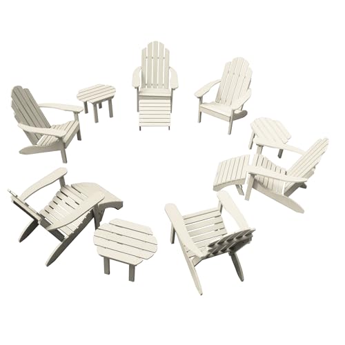 Highwood AD-KITCLAS7-WAE The Adirondack Collection 12 pc Westport Outdoor Fireside Set, Whitewash