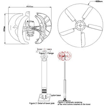 Vertical 5 Blades Maglev 12v 24v Wind Turbine Generator Portable Home Hybrids Streetlight 3000W Wind Energy Electricity Mini Wind Power Generator for Home Use,Red-24V