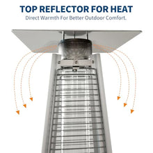 Garvee Pyramid Propane Patio Heater with Wheels & Waterproof Cover, Silver