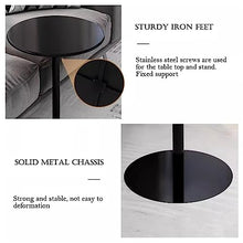ALMLWIAJ Nightstand, Round Coffee Table Dining Table for Indoor Outdoor Bistro Metal Iron with Sturdy Base Ideal for Garden Dining Room Home Bar (Gold 70x72cm)