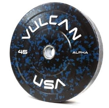 VULCAN 160 lb Alpha Bumper Plate Set Yellow Fleck Green Fleck Grey Fleck