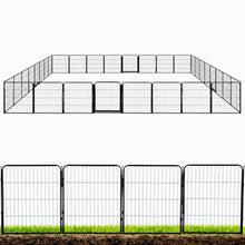 Kozy Kennels Outdoor Decorative Garden Fence - 32 inch, 32 Panels - Heavy Duty Metal Fencing for Yard, Flower Bed Border, Dog & Animal Barrier w/Black Anti-Rust Coating & Extra Wide Gate