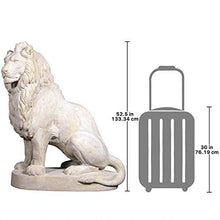 Design Toscano Stately Chateau Lion Sentinel Garden Statue Right Antique Stone Finish