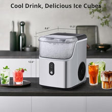 GarveeTech Nugget Ice at Home with Portable Ice Maker - 33 LBS/24H Production, One-Click Operation, Self-Cleaning, Compact Design, and Perfect for Kitchen/Party Use
