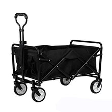 Camping Wagon Outdoor Utility Wagon Garden Trolley Carts Folding Garden Beach Shopping Camping Cart Easy Set Up (Black One Szie)