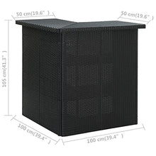 vidaXL 8-Piece Outdoor Patio Bar Set - Weather- Poly Rattan, Removable Cushions, Easy-to-Clean - Black/Cream