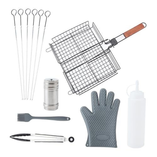 Stainless Steel Barbecue Tool Set Outdoor Clip Brush Fork Shovel BBQ Combination