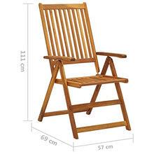 vidaXL Reclining Folding Chairs 4 pcs with Cushions Solid Acacia Wood