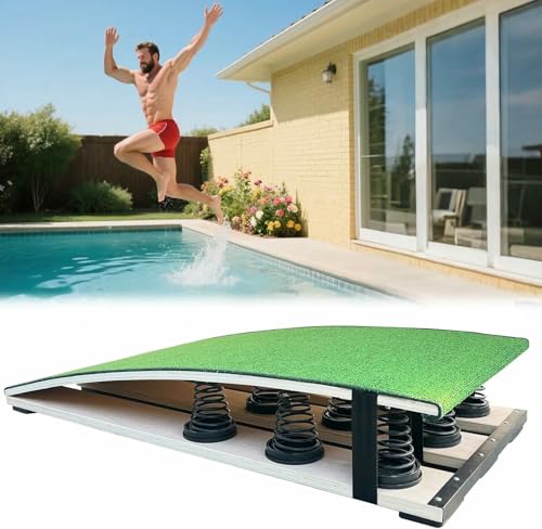 BTOIASYHF Diving Board for Pool, Gymnastics Springboard for Adults, Dual-Use Jump Training Platform with 9 Upgraded Springs, Slip-Resistant Surface, Heavy-Duty Hardwood Frame