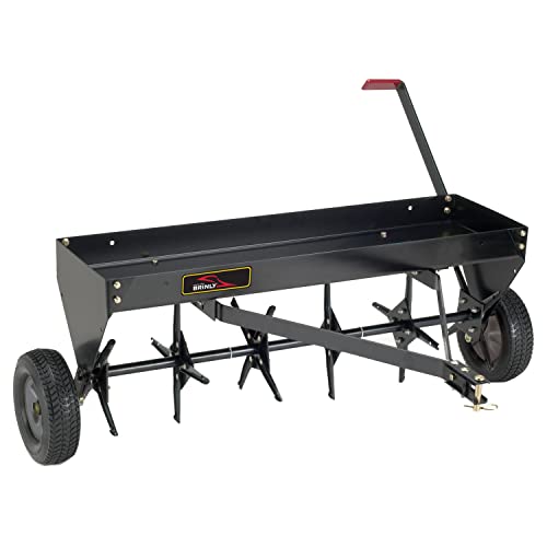 Brinly Tow Behind Plug Aerator with Universal Hitch, 40" - Flat Black