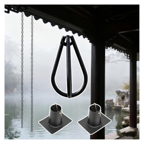 WAHHWF Aluminum Rain Chain with Gutter Adapter, 6 mm Wire
