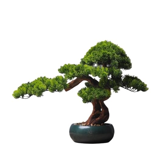 Bonsai Simulation Pine Tree with Green Pot Ornament Home Living Room Potted Plants Desktop Plant