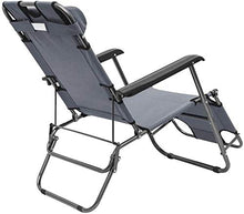 SAGGION Lightweight Folding Sun Lounger Foldable Deck Chair Reclining Garden Chair 153 cm + leg rest reclining back + headrest Present
