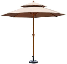 RWGOVLU 2.7M Circle Patio with Winding Crank - Sun Shade Umbrella for Outdoor, Garden, Beach, Pool