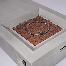 Rectangular Propane Fire Pit Table with 50000 BTU Output, Concrete Outdoor Gas Fireplace with Electronic Ignition, Stainless Steel Burner, Lava Rock, Weather Cover for Patio Backyard Garden Deck
