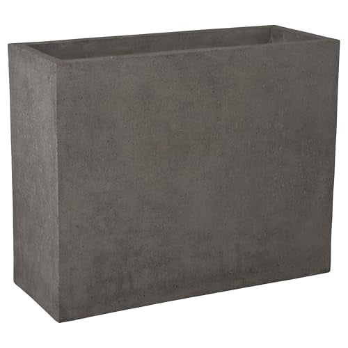 Emissary Septa 16 in. Gray Terrazzo Rectangle Planter