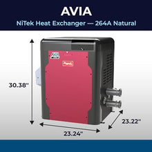 Raypak Avia 264K BTU Natural Gas Pool Heater for Inground Pools Gas Pool and Spa Heater with NiTek Heat Exchanger, Built-in WiFi, 120/240V (018044)
