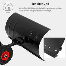 Snow Removal/Pusher Shovel with Wheel, Portable Non-Slip Floor Shoveling Equipment Exterior Winter Leaf Barn Maintenance, Extra Wide Scoop/Scrape Snow Blade for Grains Se,