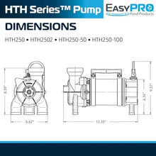 EasyPro HTH250-100 Stainless Steel Horizontal Submersible Pump 4800GPH 115v