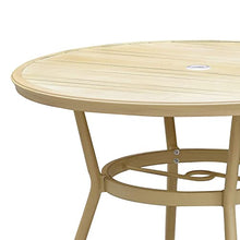 Natural Tone 40-inch Round Bistro Table 40-inches Beach Tropical Umbrella Hole Water Resistant