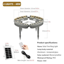 QICBYING Solar LED Tree Ring Lights, Outdoor Landscape Spotlight, Tree Hug Spotlight, IP65 Weatherproof Solar Powered Garden Lighting, for Palm, Orchard Trees, Yard Lighting(Blue Light,48W)