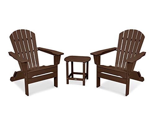 POLYWOOD® South Beach 3-Piece Folding Adirondack Set in Mahogany