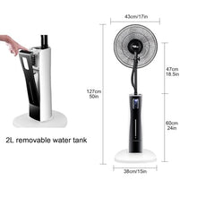 WNGJZZYC Fan with Mister Outdoor, 75W Mist Fans with 3-Cooling Speed, 2L Large Water Tank & Pivoting, with Remote Control, for Bedroom, Living Room