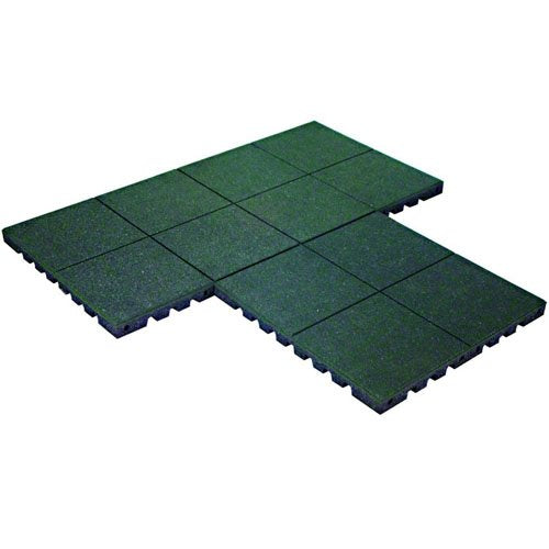 KIDWISE PlayFall Playground Safety Surfacing Green 40 Tiles Pallet 2'x2' Rubber 160 sq. ft. 1.75" Thickness