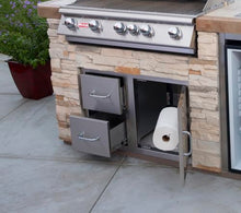 Bull Outdoor Products 55875 38" Door/Drawer Combo – 304 16 Gauge Stainless Steel, Soft Close Drawers, Double Walled Door, Access for Propane Tanks, Rust Resistant Outdoor Kitchen Storage