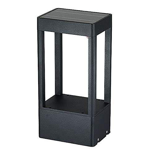 VELLOW Square Solar Post Lantern Light,IP55 Waterproof Road Stigma Lamps Fixtures,Outdoor Aluminum Yard High Brightness LED Column Lamp Lantern,Decorations Landscape Lighting for Patio Porch Railing
