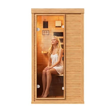 SunSwell Wood Infrared Sauna, 1 Person Traditional Home Sauna