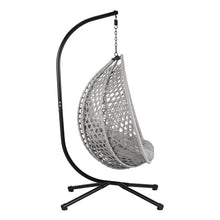 Merax Egg Hanging Chair with Stand, Indoor/Outdoor Swinging Wicker Hammock Chair for Patio, Garden, or Living Room