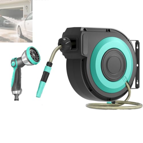 Retractable Garden Hose Reel, for Car Wash, Gardening