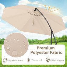 LIUZQWAED 3M Garden Cantilever Parasol, 8 Ribs Outdoor Offset Banana Hanging Umbrella with Crank Handle, Cross Base and Tilted Design, Sun Shade Canopy for Poolside, Deck & Patio
