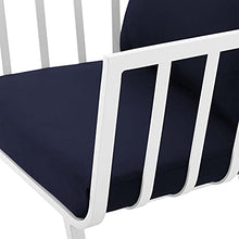 Lounge Sectional Sofa Chair Set, Aluminum, Metal, White Blue Navy, Modern, Outdoor Patio Cafe Bistro
