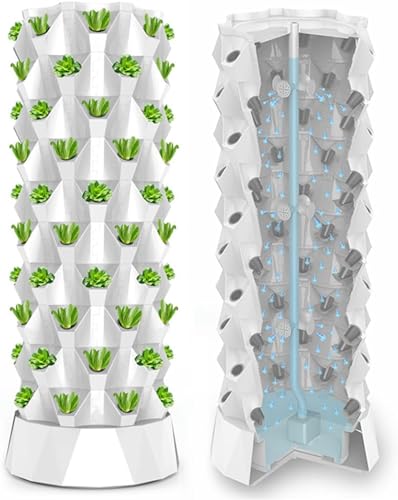 FLTRGO Vertical Hydroponic Indoor Growing System, Hydroponic Tower Grow System Kit, Multi-Layer Grow Tower for Grow Herbs, Fruits, Vegetables,6Layers 48 pots