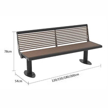 Outdoor Bench Full Steel Outdoor Bench, Outdoor Garden Bench with Backrest, Armless, Stable Metal Leisure Seat for Patio Garden Yard, Easy to Install Garden Benches (Color : 180 * 54 * 78cm) (120*54*