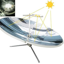 Concentrating solar cooker, solar cooker, portable solar cooker, outdoor parabolic camping solar oven, iron bracket, solar oven for outdoor barbecue picnic