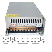 Switching Power Supply DC 12V 24V 36V 48V 60V 72V 1200W Transformers AC 200V 220V -260V SMPS Adjustable Power Supply Voltage (Color : 1200W, Size : 60V 20A)