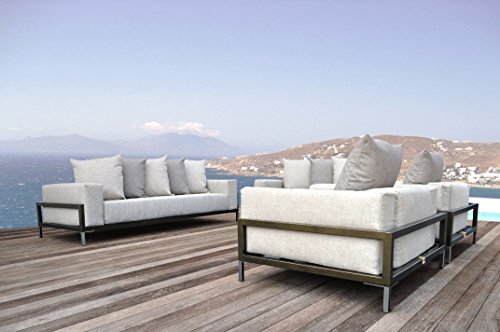 Solis Patio Nubis Deep Seated Loveseat Cream/Grey/Black/Silver/Natural/Gold