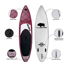 Atoll Inflatable Paddle Board with Premium SUP Accessories - 11ft Burgundy