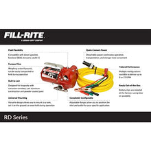 Fill-Rite RD812NH 12V 8 GPM Portable Fuel Transfer Pump w/Discharge Hose, Manual Nozzle, Power Cable/Clips, & Suction Hose