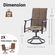 Soohow Swivel Outdoor Dining Chairs Set of 6, Patio Swivel Dining Chair with Textilene Fabric, Outdoor Metal Armchair All Weather Resistant, Ergonomic Comfort, Perfect for Patio, Backyard, Balcony