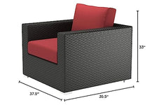 Modway EEI-1850-CHC-RED Sojourn Wicker Rattan Outdoor Patio Sunbrella Fabric, Armchair, Canvas Red