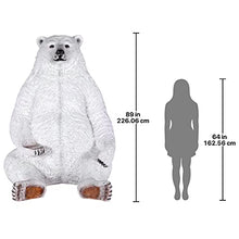 Design Toscano Oversized Sitting Pretty Polar Bear Statue with Paw Seat White
