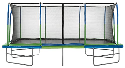 Upper Bounce Rectangle Trampoline Outdoor Set with Enclosure Blue