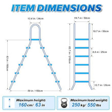 FJFFC A-Frame Double-Sided Swimming Pool Ladder 2-5 Steps Pool Steps for 33/43/53/63 Inch Above Ground Pools 304 Stainless Steel 550lbs Capacity Safety Ladder,63”