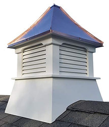 Accentua Olympia Cupola 24 in. Square 38 in. High White with Copper Roof