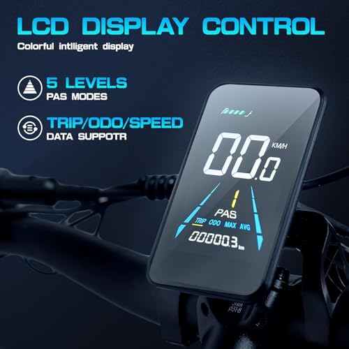 Tumotcy 1000W Electric Bike 52V 23Ah 7-Speed Fat Tire Dual Motor White